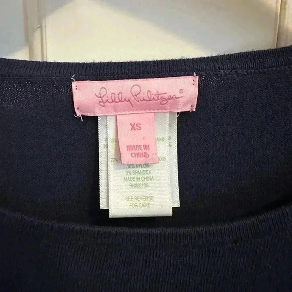 Lilly Pulitzer Ramona Fringe Sweater Size XS Blue - Picture 4 of 12